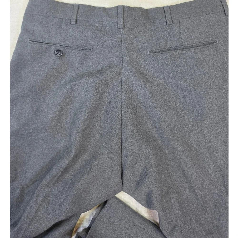 Vintage Sears Perma-Prest Flexslax Gray Wool Blend Dress Pants Mens 34x30 USA